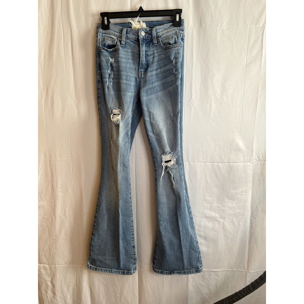 Altar'd State Light Blue Distressed Flare Jeans